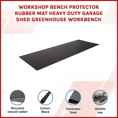 2m Heavy Duty Workshop Bench Protector Mat – Durable Rubber Anti-Slip Workbenches Cover