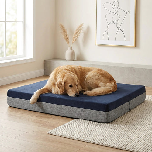 Memory Foam Dog Bed 15cm – Thick Large Orthopedic Waterproof Pet Bed for Comfort & Support