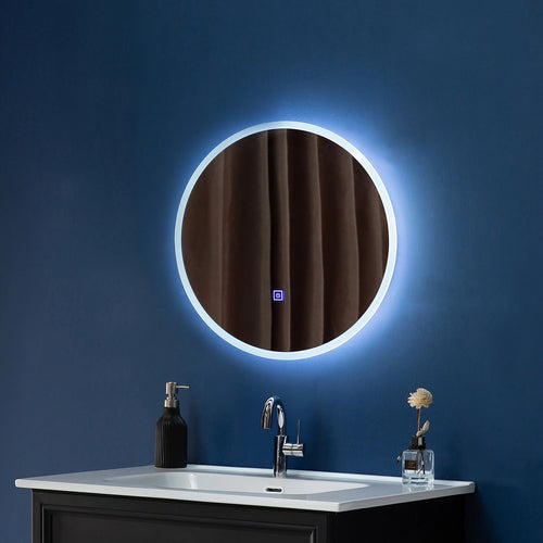 60cm Round LED Bathroom Vanity Mirror – Wall-Mounted with Touch Sensor & Colour Temp Control