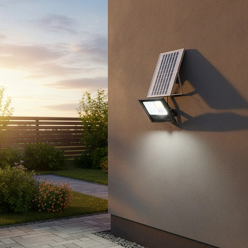 60W LED Solar Flood Light with Motion Sensor – Weatherproof Outdoor Security Lighting