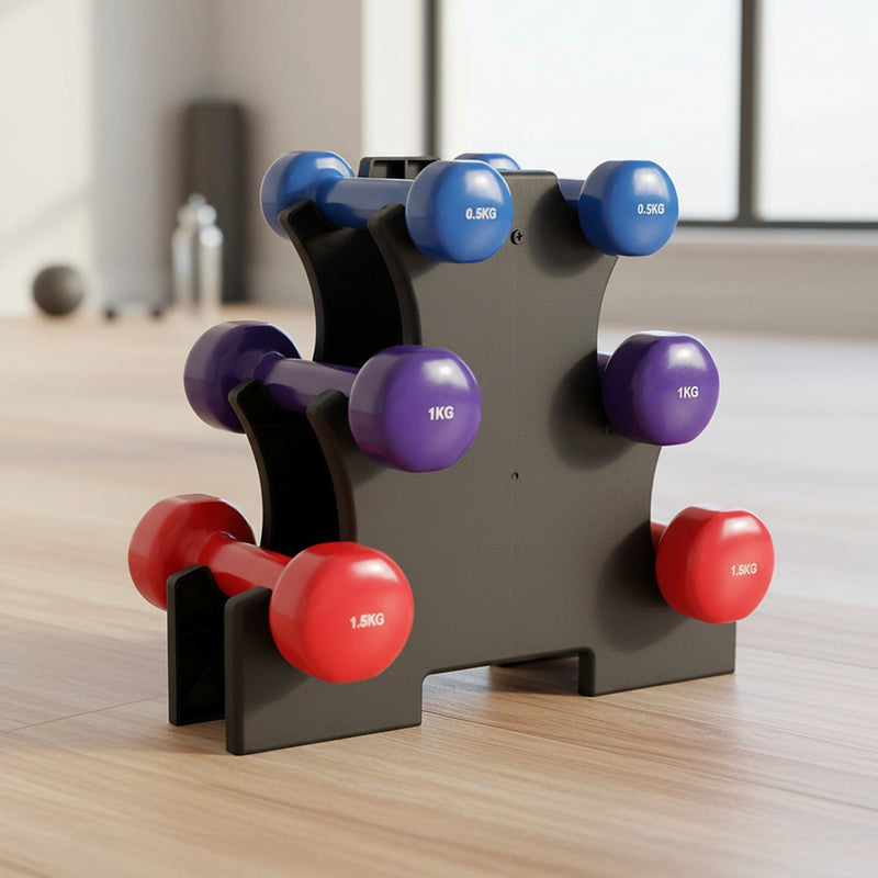 Dunbell Set Rack 6-Piece Dumbbell Set with Rack | FactoryFast.com.au