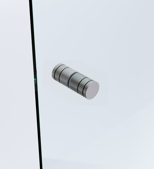 100x100cm Double Door Corner Shower Screen – Gunmetal Wall F-Brackets, SS Hinges & Round Knob Handle