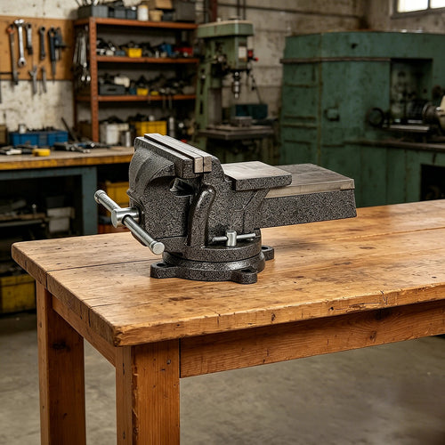 150mm Bench Vise with Anvil 360° Swivel Base Heavy Duty Ductile Iron