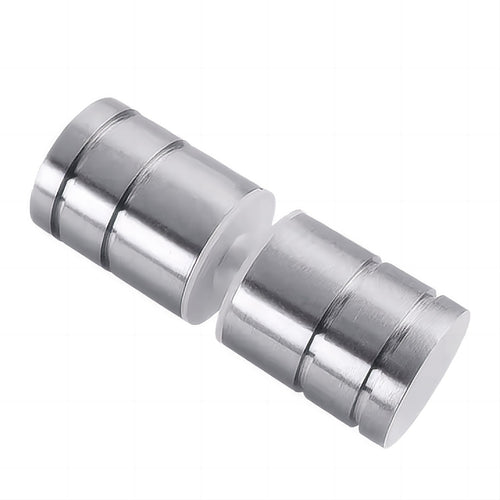 110x80cm Nickel Corner Frameless Shower Screen with Wall Channel Brackets, Stainless Steel Hinges & Round Knob Handle