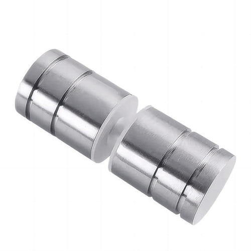 110cm Wall to Wall Frameless Shower Screen with Nickel Brackets and SS Hinges, Round Knob Handle