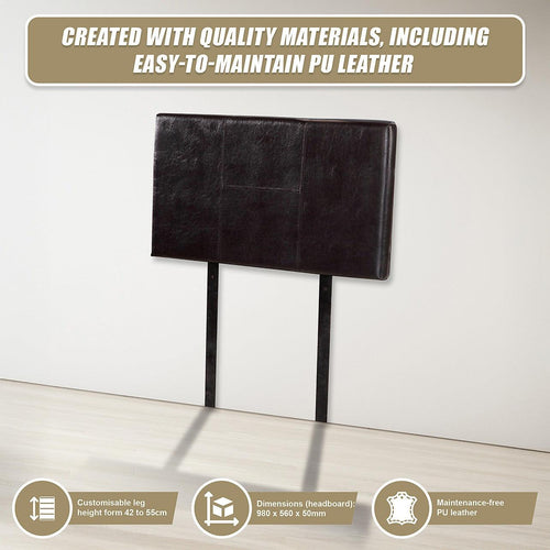 Single Brown PU Leather Bed Headboard Bedhead