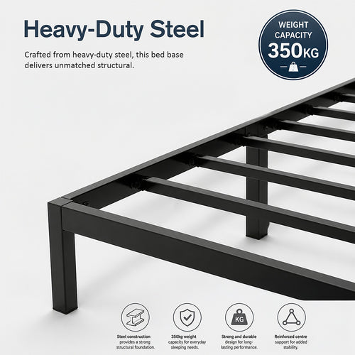 King Heavy-Duty Steel Bed Frame Base for Australian Mattresses