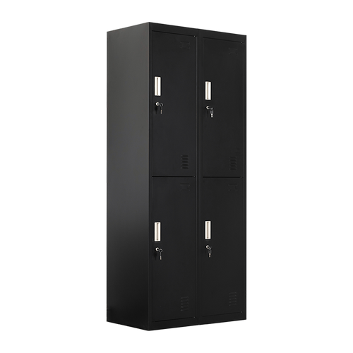2x2 Door Black Metal Locker – Secure Storage with Standard Lock with 2 Keys