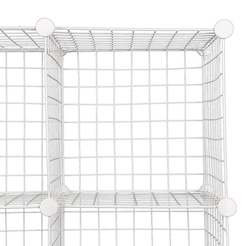 12 Cube Wire Grid Organiser Bookcase Storage Cabinet Wardrobe Closet White