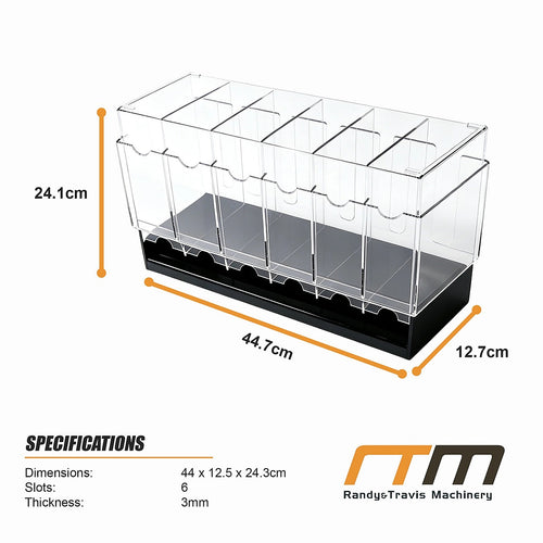 6 Slot Booster Pack Dispenser Acrylic Stackable Black Base