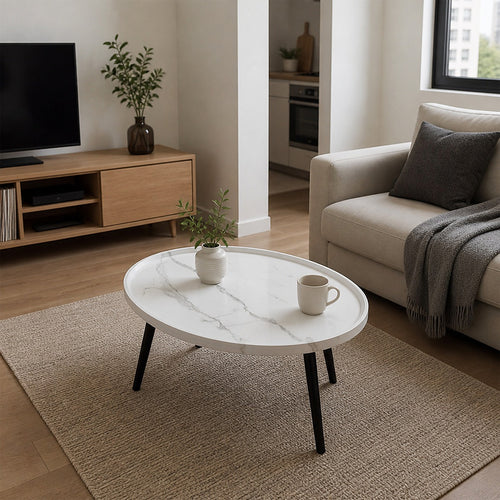 Oval Coffee Table – Compact Mid-Century Modern Design