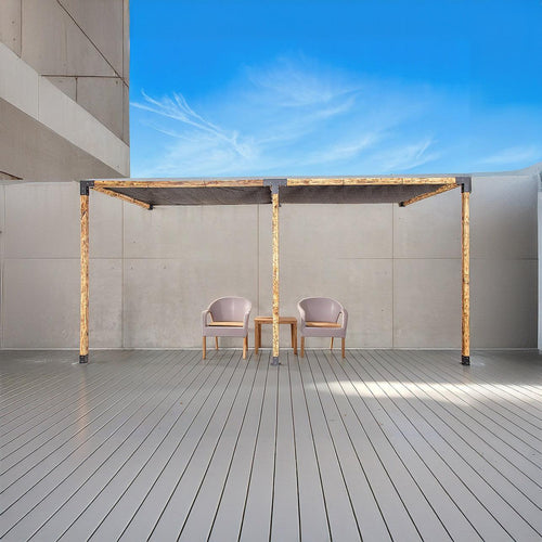 Roof Pergola Gazebo Shed Matte Black Steel Double Wall Mount with Black Screens Brackets DIY Kits