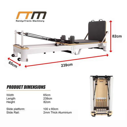 Folding Pilates Reformer Machine – Compact Home Workout Bed for Full-Body Strength & Fitness Training