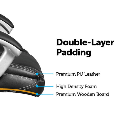 PU Leather Executive Office Black Chair – Ergonomic Swivel Computer Desk Chair