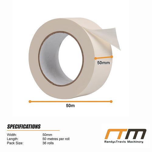 Painter's Masking Tape 50mm x 50m 36 Roll Pack Crepe Paper Painting Tape