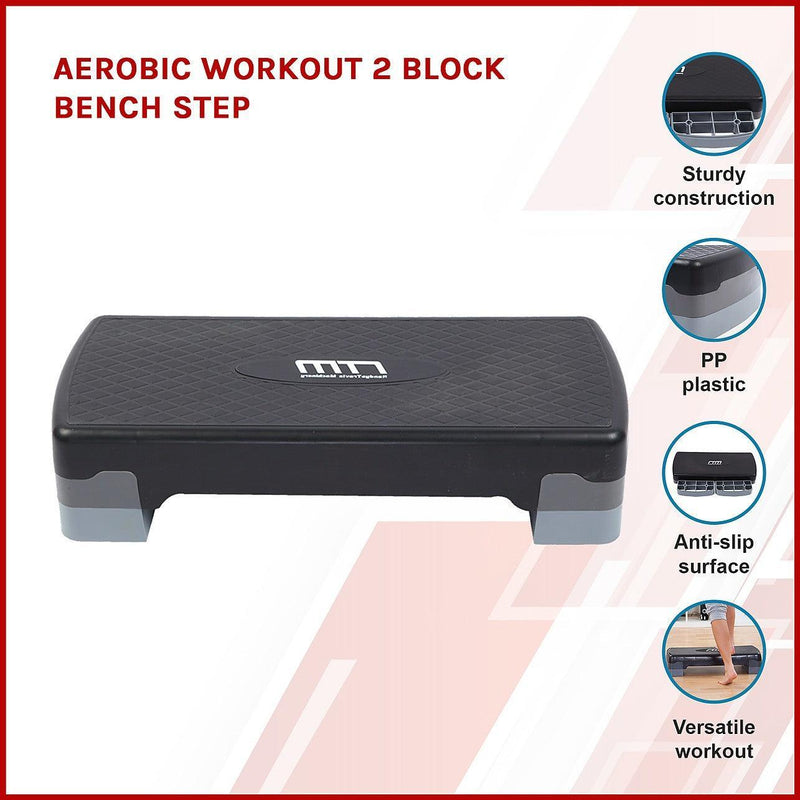 Exercise Block Step Aerobic 2-Block Step Bench – Adjustable Fitness Stepper | FactoryFast ...
