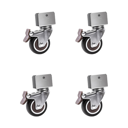 2 Inch U-Shaped TPE Swivel Castor Wheels Set of 4 with Brake