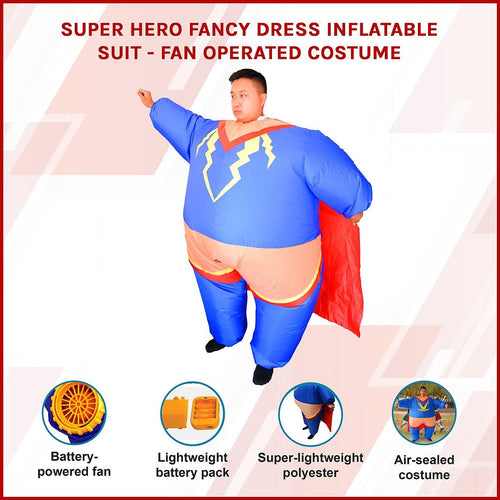 Super Hero Fancy Dress Inflatable Suit -Fan Operated Costume