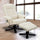 PU Leather Massage Chair Recliner Ottoman Lounge Remote - Cream