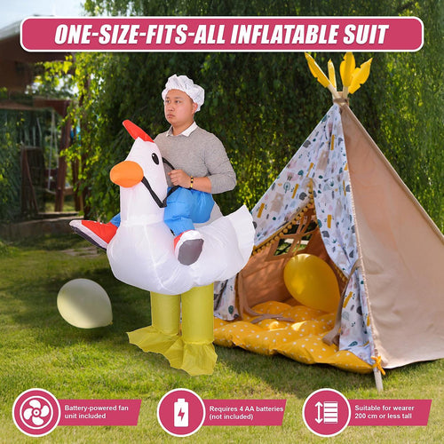 Chicken Fancy Dress Inflatable Suit -Fan Operated Costume