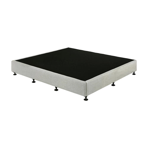 King Slatted Ensemble Bed Base - Grey Linen Breathable Cover