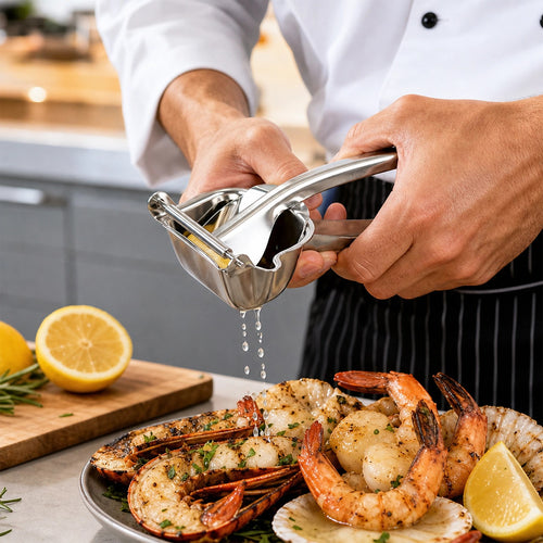Stainless Steel Lemon Squeezer Manual Citrus Juicer Heavy Duty Hand Press for Lemons, Limes & Oranges