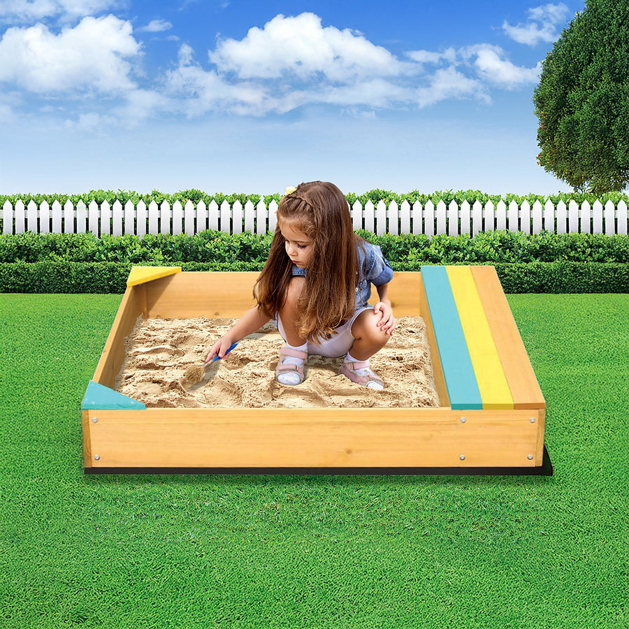 Wooden Kids Backyard Sandbox – Outdoor Sandpit Play Toy for Children’s Creative Fun