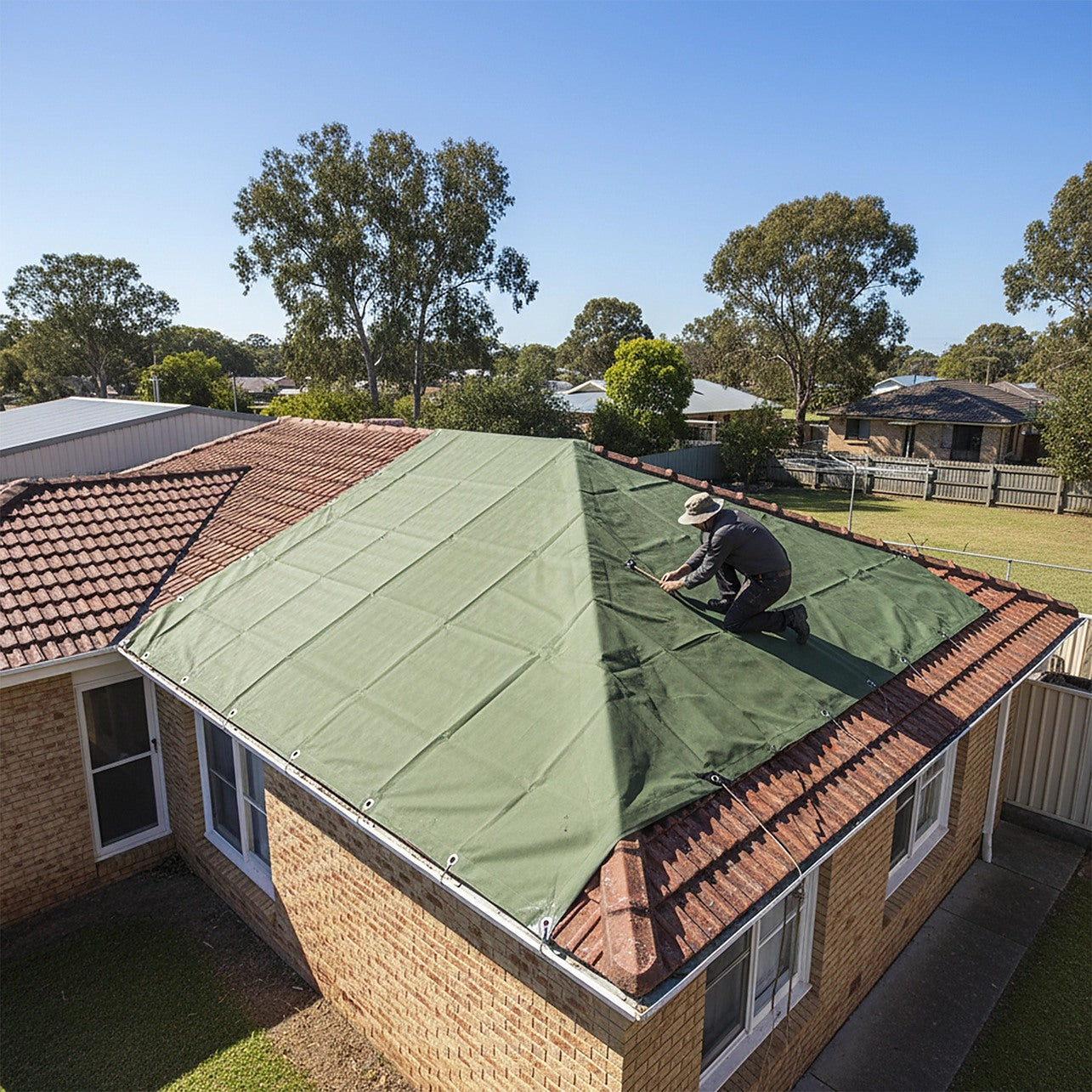 3x4M Army Heavy Duty Waterproof Canvas Tarp Tarpaulin Sun Blocked Dustproof 