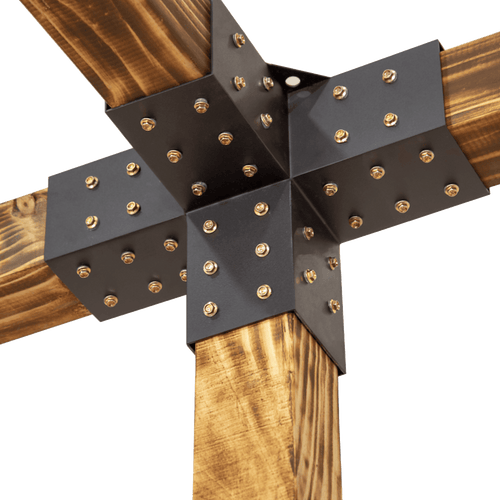 Roof Pergola Gazebo Shed Matte Black Steel Double Brackets DIY Kits