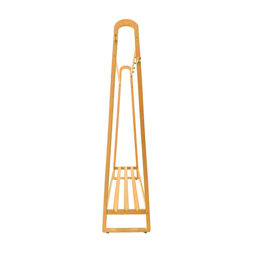 Wood Slim Clothes Rack 160x100cm Space Saving Floor Stand