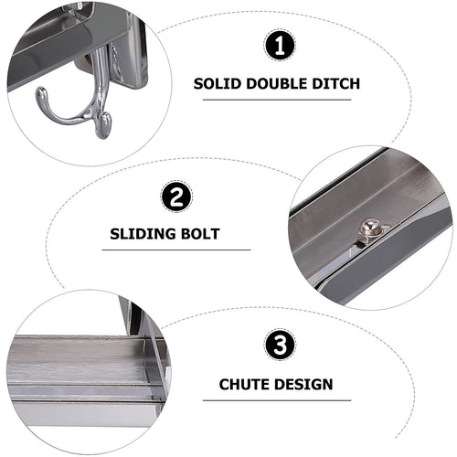 Stainless Steel Microwave Oven Wall Mount Bracket – Adjustable Shelf with Removable Hooks