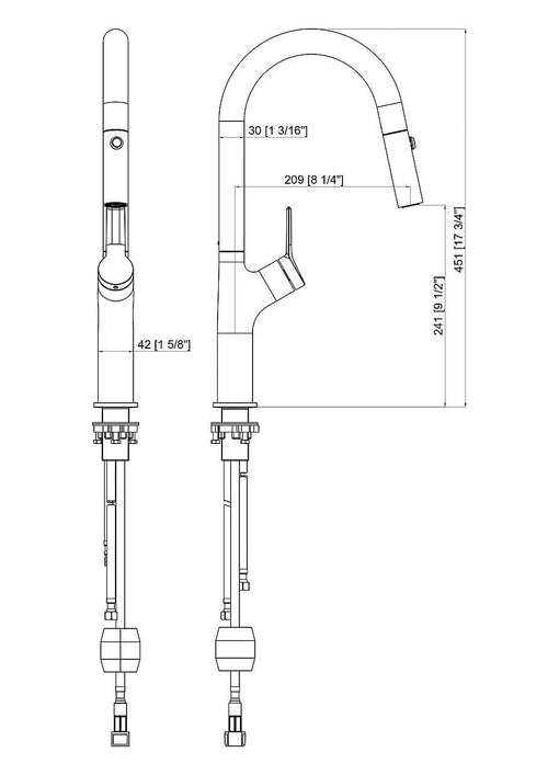 Kitchen Laundry Bathroom Basin Sink Pull Out Mixer Tap Faucet - Chrome
