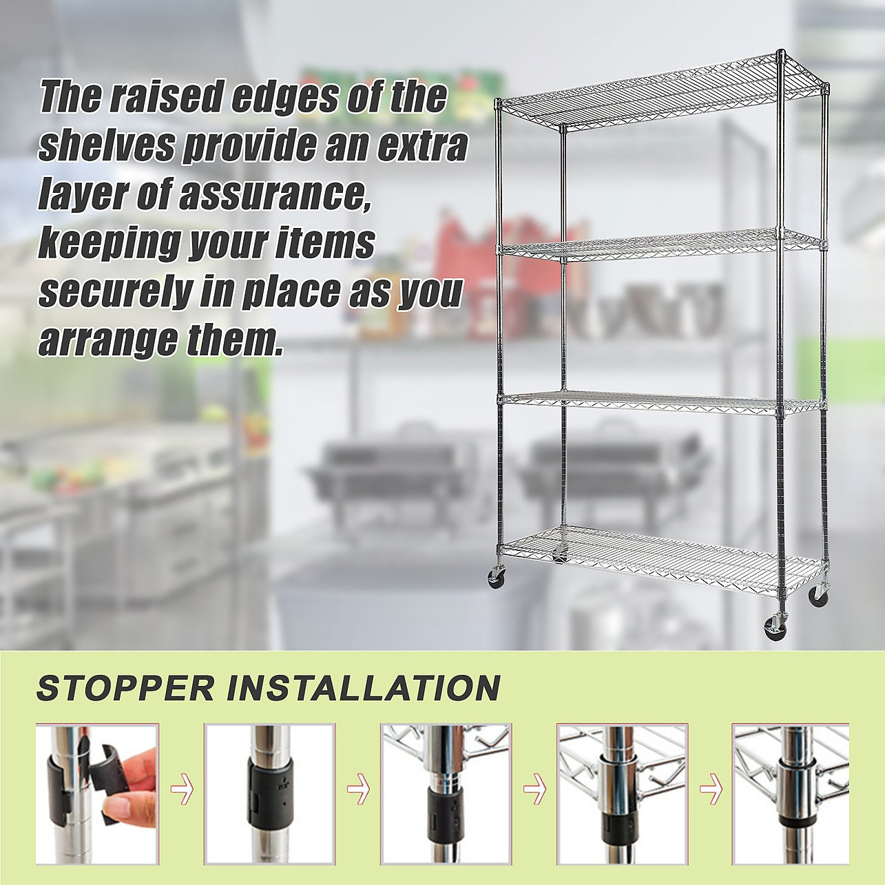 Modular Wire Storage Shelf Steel Shelving - 1500 x 450 x 1920mm ...