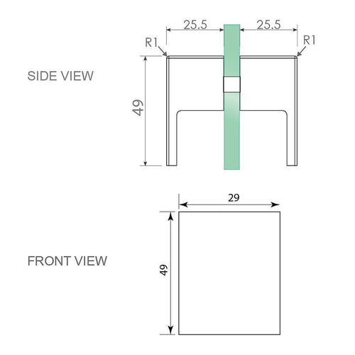 110x100cm Corner Frameless Shower Screen with White Brackets and SS Hinges, Square Double Pull Handle