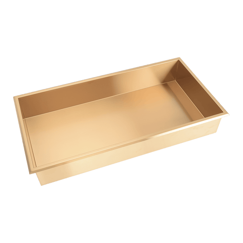641 x 336 x 101mm Shower Niche Single Shelf Organizer No Tile Needed in Gold Finish