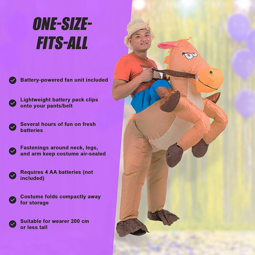 Cowboy Fancy Dress Inflatable Suit -Fan Operated Costume