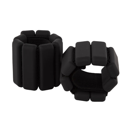 2-Piece Ankle & Wrist Weights – 2kg Pair Adjustable Workout Bangles Black for Fitness Training