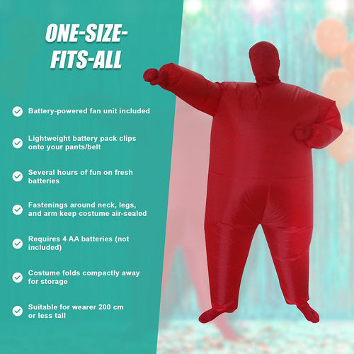 Inflatable Plain Red Fancy Dress Costume