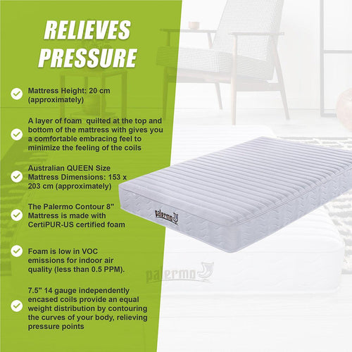 Contour Encased Coil Queen Mattress - CertiPUR-US Certified Foam