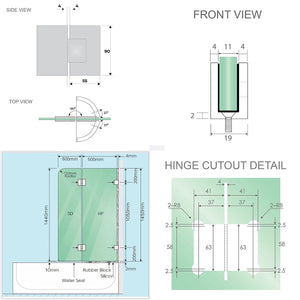 120cm Frameless Glass Bath Screen with Brass Brackets - Chrome