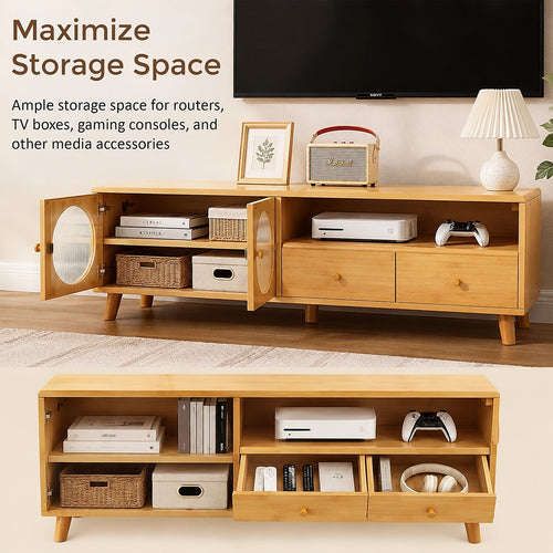 140cm TV Cabinet Bamboo Entertainment Unit