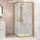 Adjustable 900x900mm Sliding Door Glass Shower Screen in Gold with Shower Handle Style 2 - Gold