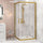 Adjustable 1100x1000mm Sliding Door Glass Shower Screen in Gold with Shower Handle Style 2 - Gold