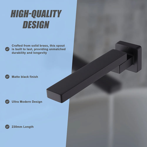 Bath In Wall Swivel Spout in Black Finish