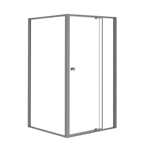 Semi-Frameless Shower Screen – Gunmetal, Front: (98~106)x195cm, Side: (98~101)x195cm