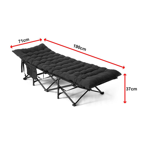 Camping Bed Elevated Cot with Mattress Foldable Outdoor Adult Sleeping Bed
