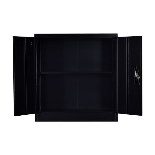 Two-Door Office & Gym Storage Locker – Secure Cabinet with Shelves for Organisation in Black