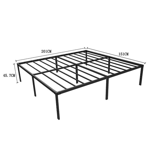 Queen Metal Bed Frame 45cm High – Full Steel Base Platform