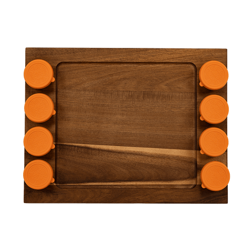 Serving Tray Double Sided Charcuterie Board  8 Sauce Cups Gift  