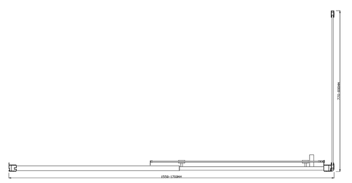 150mm Adjustable (1700x800mm) Single Door Sliding Glass Shower Screen with Shower Handle Style 1 - Black